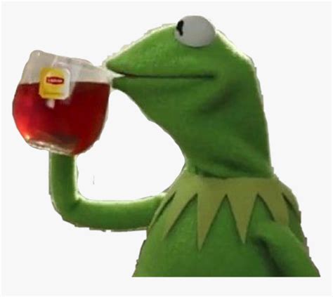 Kermit Drinking Tea Sticker, HD Png Download - kindpng