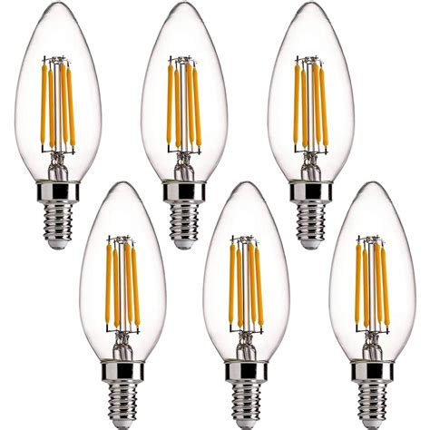 B11 E12 Base 60W Equivalent LED Chandelier Light Bulbs - FLSNT Dimmable ...