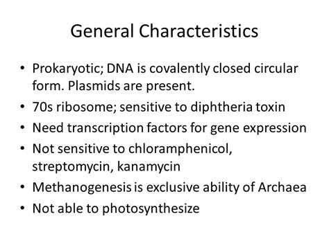 Domain Archaea Characteristics