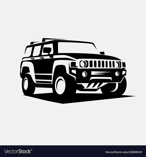 Modern suv logo template offroader car stylized Vector Image