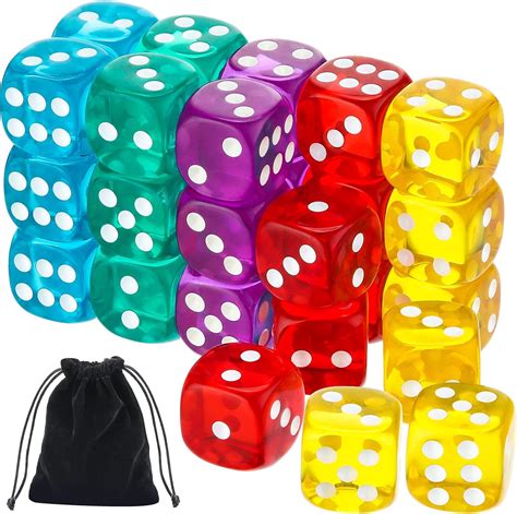 Amazon.com: Game Dice Sets 30 Pieces 6-Sided Game Dice 14 mm ...