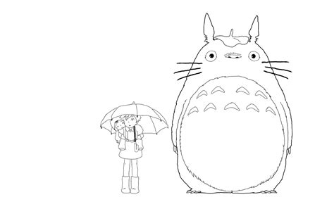 Totoro Drawing, Cat Drawing, Line Drawing, Satsuki Totoro, Colouring ...