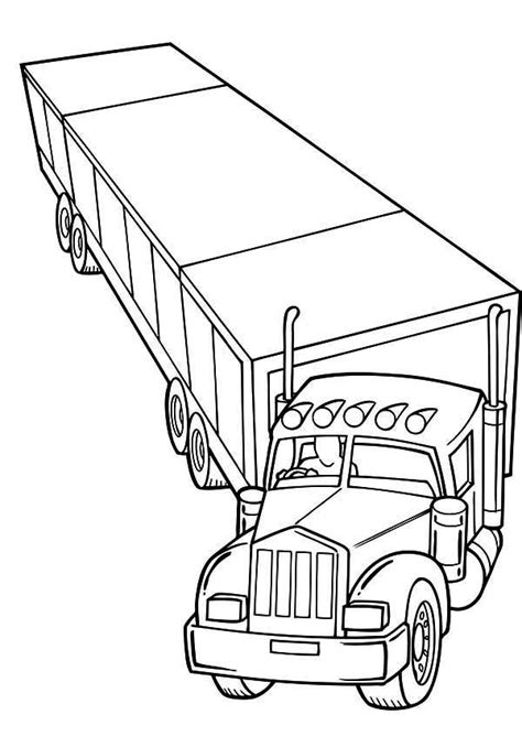 Trailer Semi Truck Coloring Page - NetArt | Truck coloring pages ...