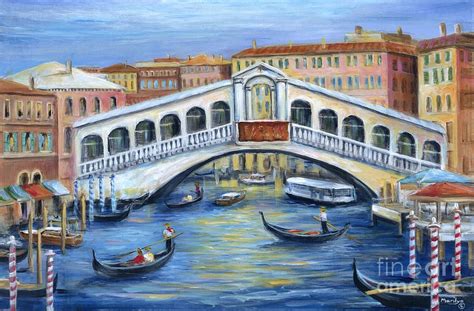 Rialto Bridge Venice Painting by Marilyn Dunlap