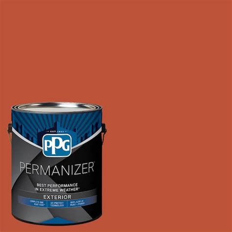 PERMANIZER 1 gal. PPG1194-7 Orange Vermillion Semi-Gloss Exterior Paint ...