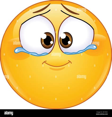 Cute emotional emoji emoticon with tears of joy Stock Vector Image ...