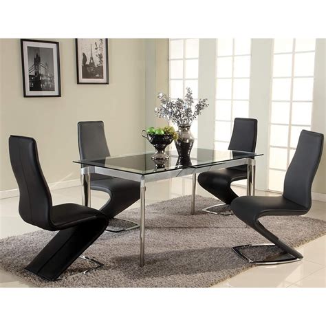 Chintaly Modern Extendable Black Glass Dining Table, Single - Walmart ...