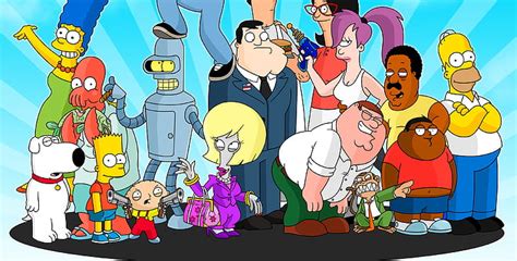 HD wallpaper: Futurama, cartoon, crossover, Family Guy, The Simpsons ...