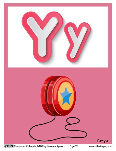 Letter Y is for Yo-Yo flashcard | Free Printable Papercraft Templates