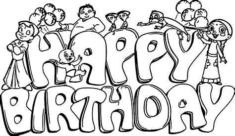 Printable Coloring Pages Happy Birthday