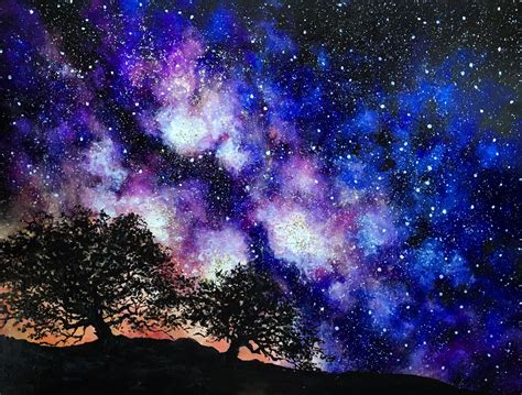 Valley Oak Galaxy Painting | Galaxy painting, Scenery, Painting