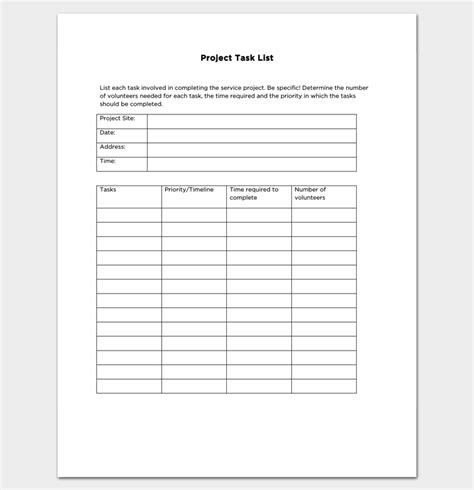 Project Task List Template - 14+ To-Do Lists for Word, Excel, PDF Format