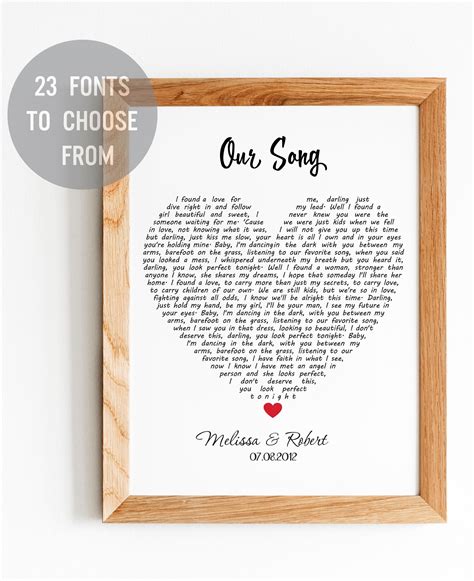 Personalised song lyrics print by SkyPrintArt | Scrapbook book, Wall ...