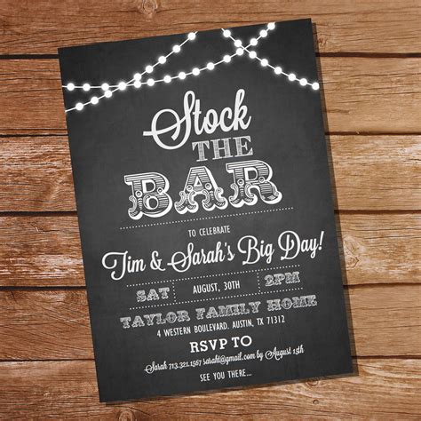 Stock The Bar Chalkboard Couples Shower Invitation – Sunshine Parties