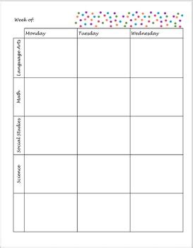 Elementary School Lesson Plan Book Template by The Cheerful Fig | TpT