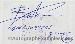 Brandon Lee Autographs and Autograph Examples