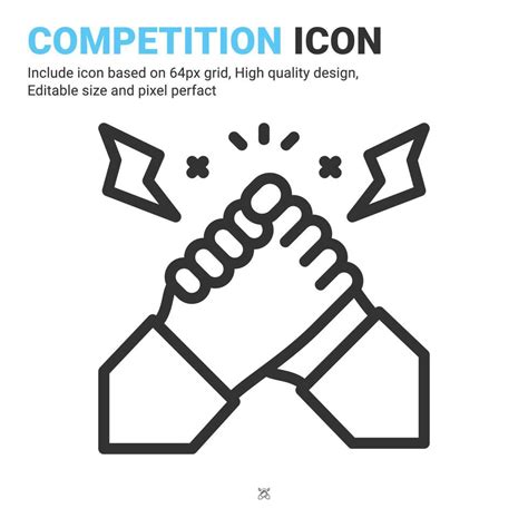 Competition icon vector with outline style isolated on white background ...