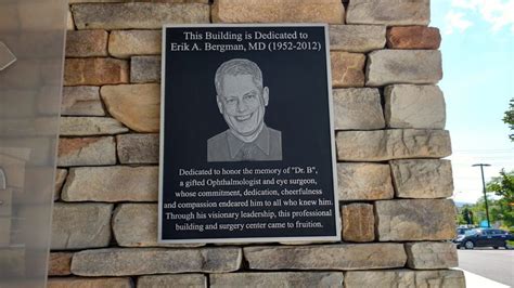 Memorial Plaque for Erik A. Bergman, MD - Designs & Signs