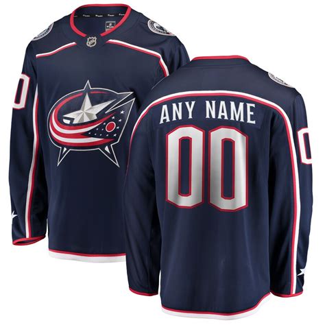 Columbus Blue Jackets Fanatics Branded Home Breakaway Custom Jersey ...