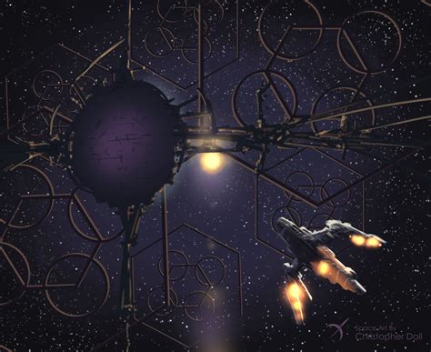 Approaching a Dyson Sphere – Space Art By Christopher Doll