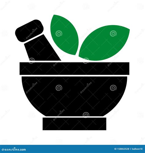 Mortar and pestle logo stock vector. Illustration of bowl - 158863528