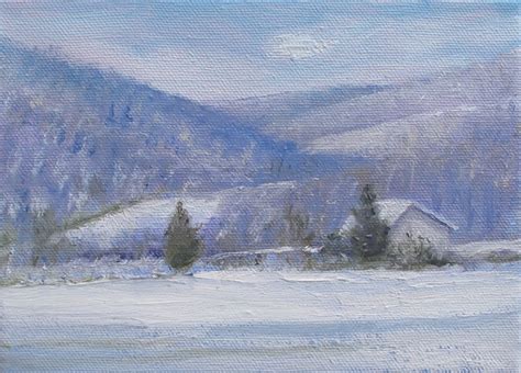 Meg West Oil Paintings: Snowy Field, Day 27 of Challenge