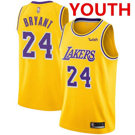 Youth Los Angeles Lakers #24 Kobe Bryant Gold Basketball Swingman Icon ...