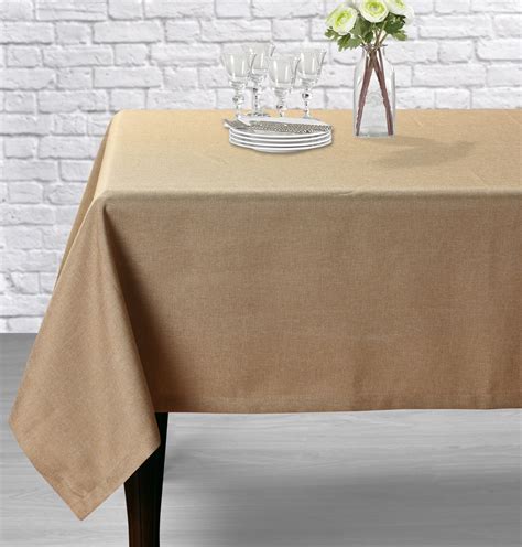 Aiking Home Classic Fine Faux Linen Table Cloth-Size 52"x 70", Wheat ...