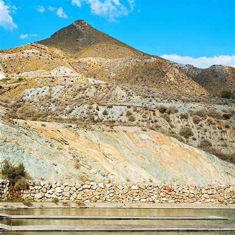 Landscape desert in Almeria, Andalusia, Spain desert, reservoir, lake ...