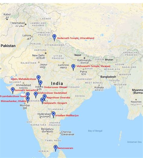 12 Jyotirlingas In India Map - Best Map of Middle Earth