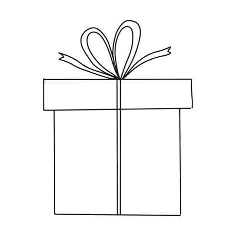 Present, gift box simple vector illutration in hand drawn doodle style ...