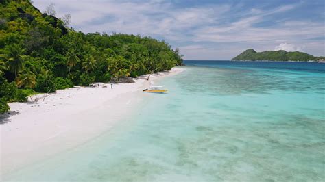 Mahe Seychelles Beach With Tourist Boat Blue Stock Footage SBV ...