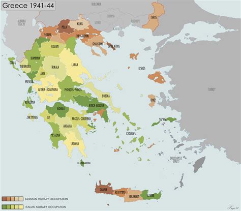 Axis occupation of Greece, 1941-1944 : MapPorn