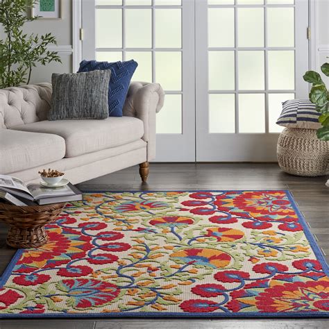 Nourison Aloha Indoor-outdoor Floral Red/Multicolor Area Rug - Walmart ...