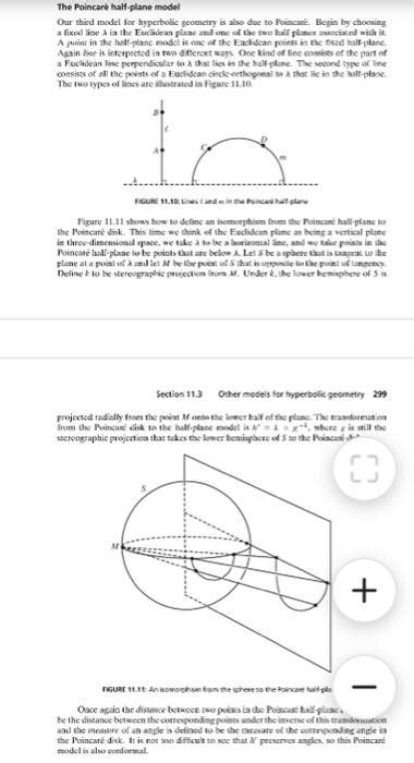 Solved 4. The Poincaré upper half-plane model for hyperbolic | Chegg.com