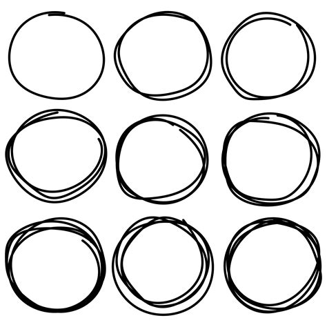 Set Of Hand Drawn Circle Elements, Hand Drawn Sketch. 564064 Vector Art ...