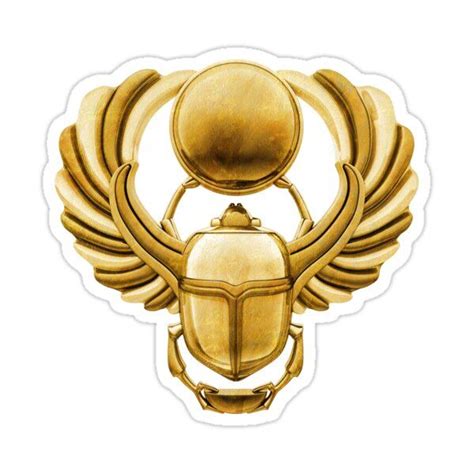 Gold Egyptian Scarab Sticker by Packrat in 2021 | Egyptian scarab ...