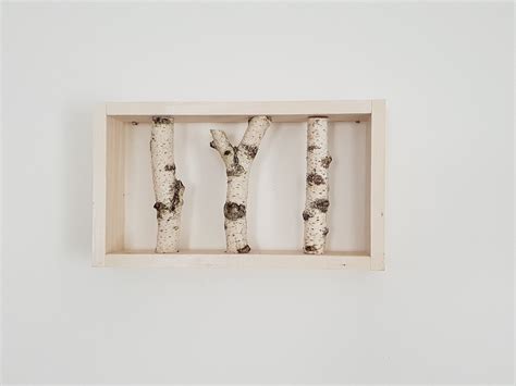 40cm Small White Birch Wall Art 3 Logs Display Shelf Framed - Etsy