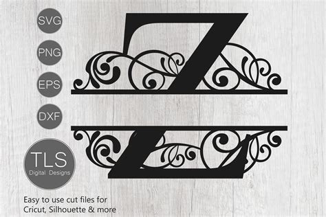 Letter Z Split Monogram SVG, Split Monogram SVG, Letter Z Cricut By ...