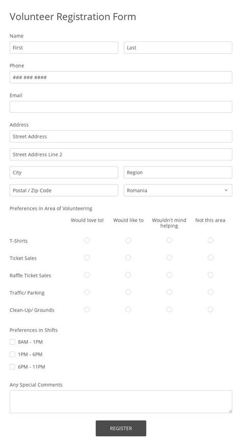 Free Volunteer Forms - Form Templates | 123FormBuilder