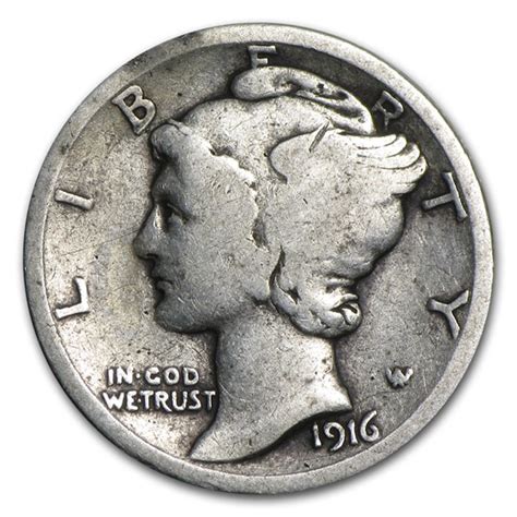 Buy 1916-D Mercury Dime VG | APMEX