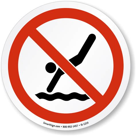 No Diving Signs | Shallow Water No Diving Signs