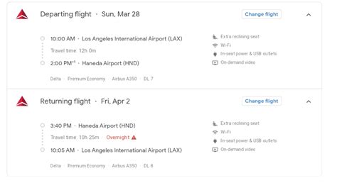 DL: LAX to HND from $950 (Y+) - Premium Cabin Deals