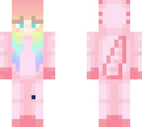 Rainbow Axolotl | Minecraft Skin