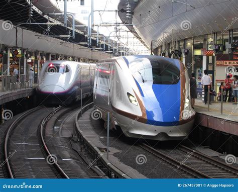 Shinkansen E7/W7 and E2 Series in Tokyo Station Editorial Photo - Image ...