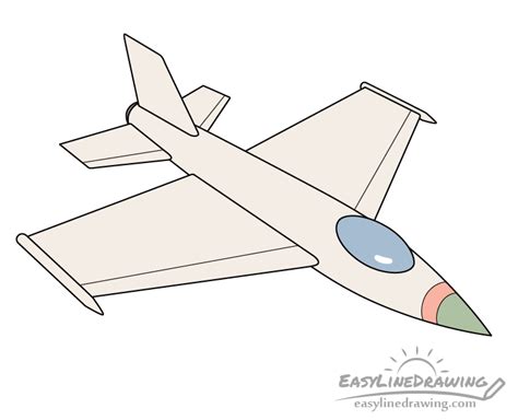 How to Draw a Fighter Jet Step by Step - EasyLineDrawing