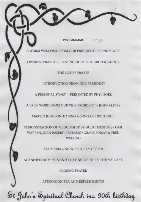 St John's Spiritual Church Inc. : 90th Birthday Activities & Program