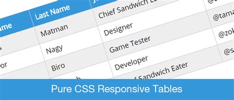 Pure CSS Responsive Tables