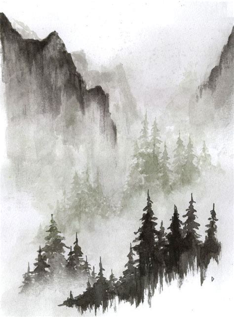 Related image | Mountain drawing, Watercolor mountains, Watercolor art