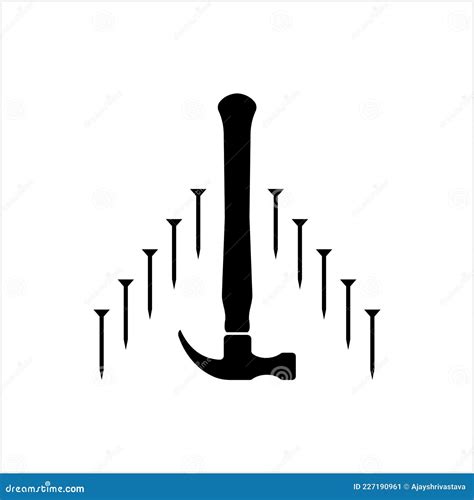 Hammer Nail Icon stock vector. Illustration of renovation - 227190961